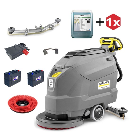 BD 50/50 C BP (51 cm, 180 obr./min) SZOROWARKA KARCHER ZESTAW + RM 756 + MOCNE AKUMULATORY X2 + PROSTOWNIK + LISTWA SSĄCA V 900